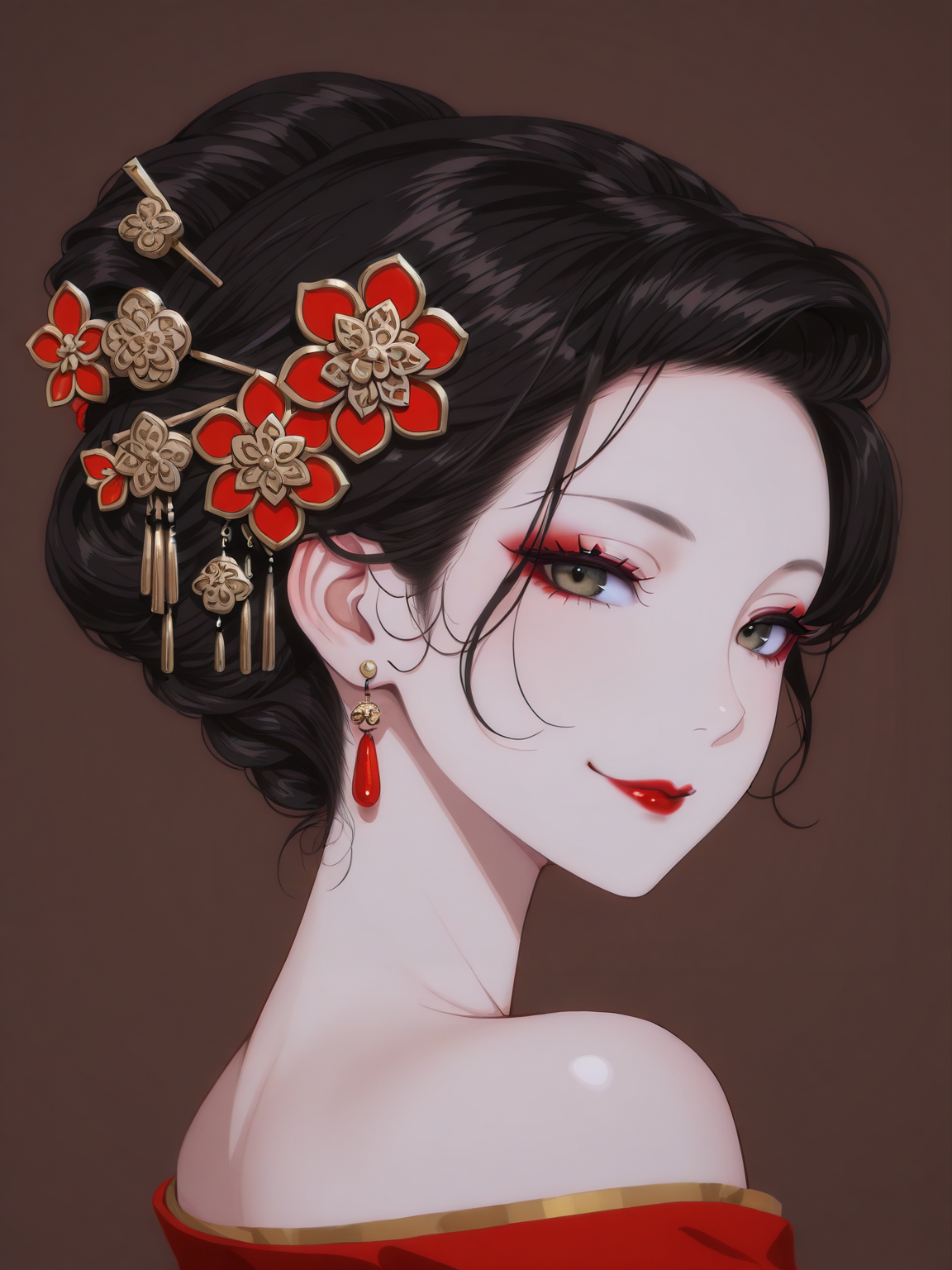 35313-4187041099-Masterpiece,best quality,vector art,looking at viewer,smile,red lipstick,looking at viewer,off-shoulder,_edgKanzashi, 1girl, sol.png